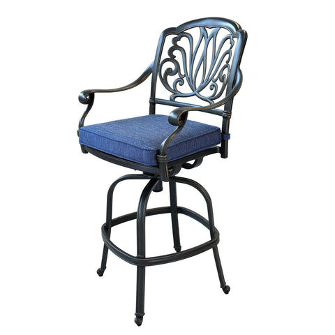 Patio Outdoor Aluminum Swivel Bar Stool With Cushion (Set of 2) - Premium Chair Sets from Gather Craft - Just $1004! Shop now at brett interiors