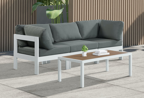 Nizuc - Outdoor Patio Modular Sofa - Grey - Modern & Contemporary - Premium Sofas from Meridian Furniture - Just $2787.50! Shop now at brett interiors