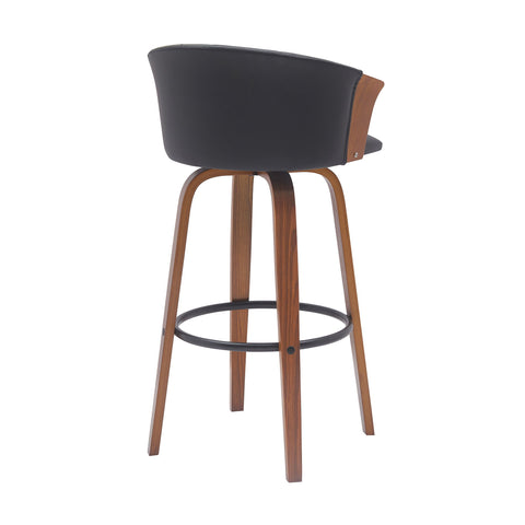 Diana - Swivel Walnut Wood Faux Leather Counter Stool - Premium Counter Height (24"-27") from Armen Living - Just $227.50! Shop now at brett interiors