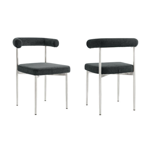 Shannon - Dining Chair (Set of 2) - Brushed Legs - Premium Chair Sets from Armen Living - Just $800! Shop now at brett interiors