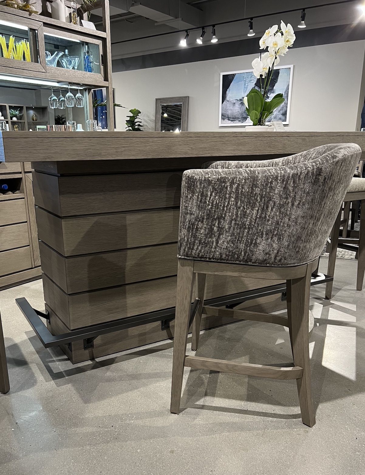 Pure Modern Dining - Upholstered Swivel Barstool - Moonstone - Premium Bar Height (28"-30") from Parker House - Just $500! Shop now at brett interiors