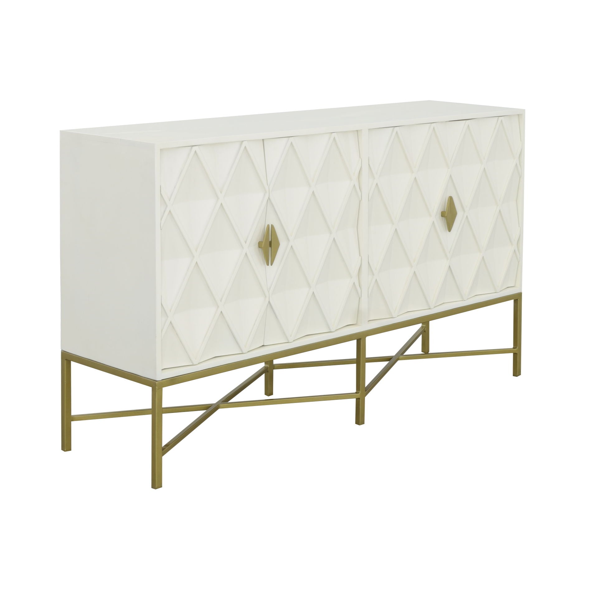 Selena - Four Door Credenza - Truffle Cream / Gold - Premium Credenzas from Coast2Coast Home - Just $3712.50! Shop now at brett interiors