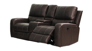 Linton - Leather Console Loveseat With Power Footrest - Premium Reclining Loveseats from New Classic - Just $1597.50! Shop now at brett interiors