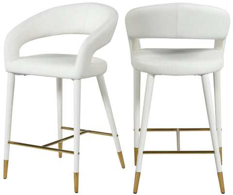 Destiny - Stool - White - Premium Adjustable Height from Meridian Furniture - Just $525! Shop now at brett interiors