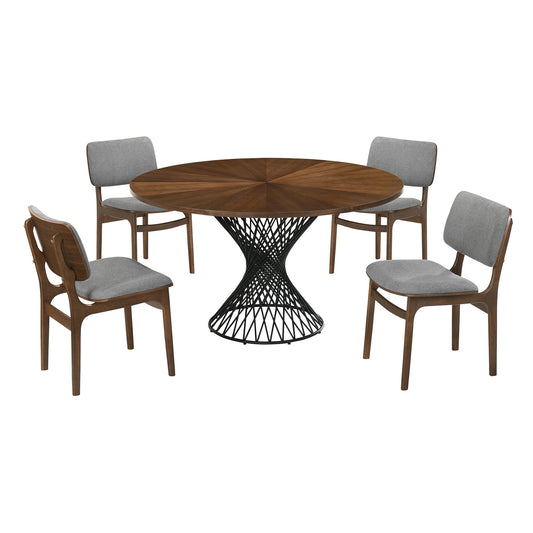 Cirque And Lima - Round Dining Set - Premium 5 Piece Dining Room Sets from Armen Living - Just $1892.50! Shop now at brett interiors