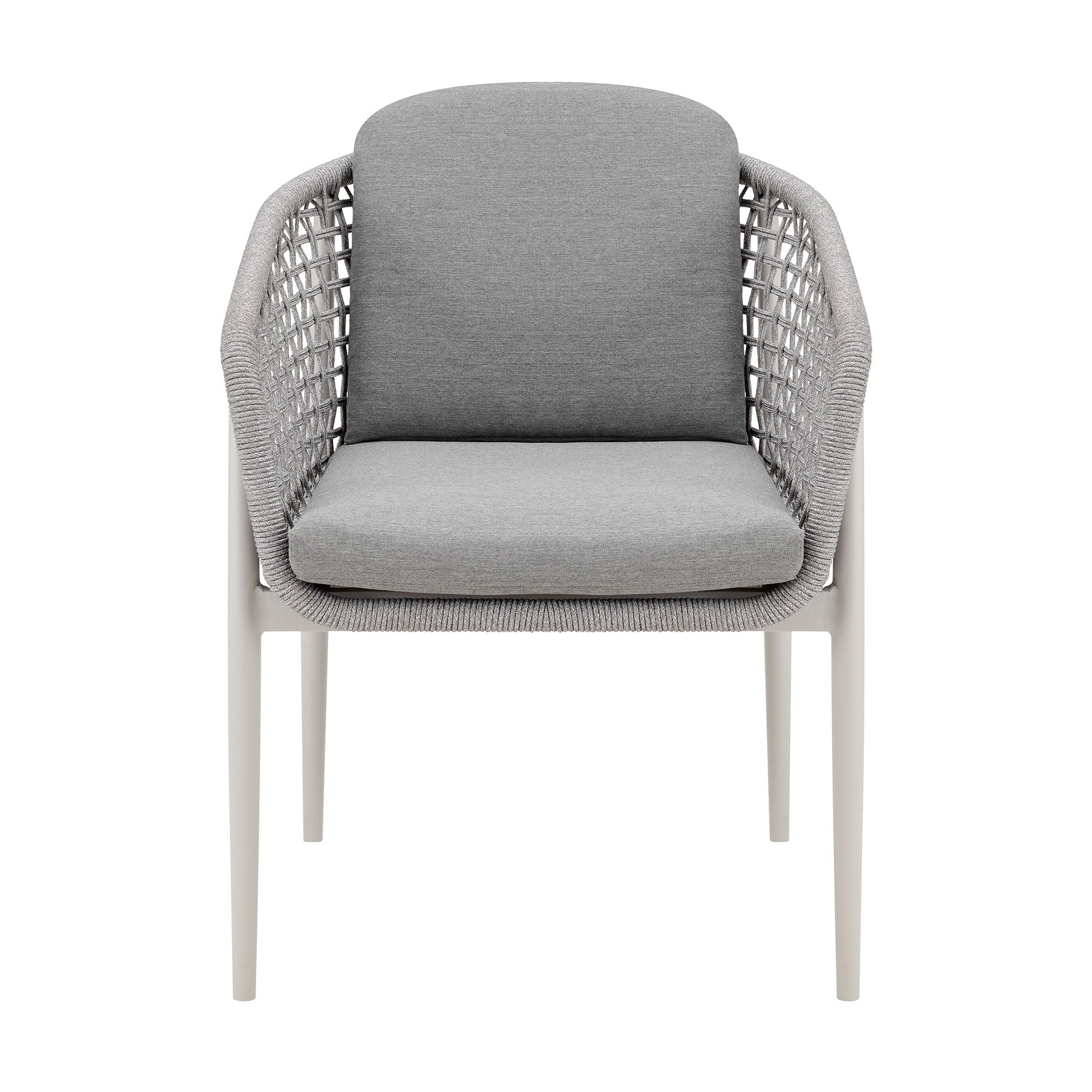 Rhodes - Outdoor Patio Dining Chair (Set of 2) - Light Gray - Premium Chair Sets from Armen Living - Just $1495! Shop now at brett interiors