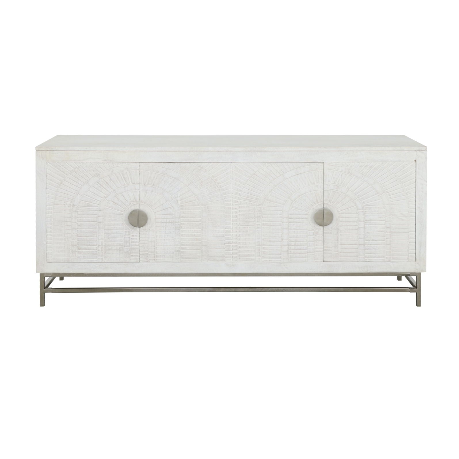 Amaya - Four Door Credenza - Romano Whitewash - Premium Credenzas from Coast2Coast Home - Just $4125! Shop now at brett interiors