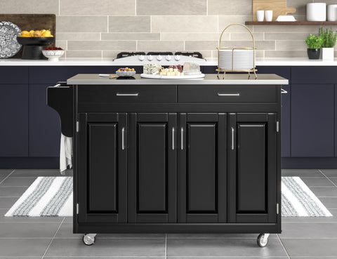 Create-A-Cart - 4 Doors Kitchen Cart - Steel Top - Premium Islands & Carts from Homestyles - Just $1707.48! Shop now at brett interiors