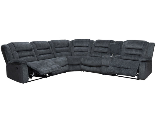 Bolton - 6 Piece Modular Reclining Sectional And Entertainment Console - Misty Storm - Premium Reclining Sectionals from Parker Living - Just $2497.50! Shop now at brett interiors