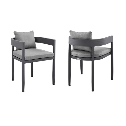 Menorca - Outdoor Patio Dining Chairs (Set of 2) - Gray - Premium Chair Sets from Armen Living - Just $1245! Shop now at brett interiors