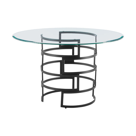 Diaz - Contemporary Round Dining Table - Matte Black - Premium Dining Tables from Armen Living - Just $1110! Shop now at brett interiors