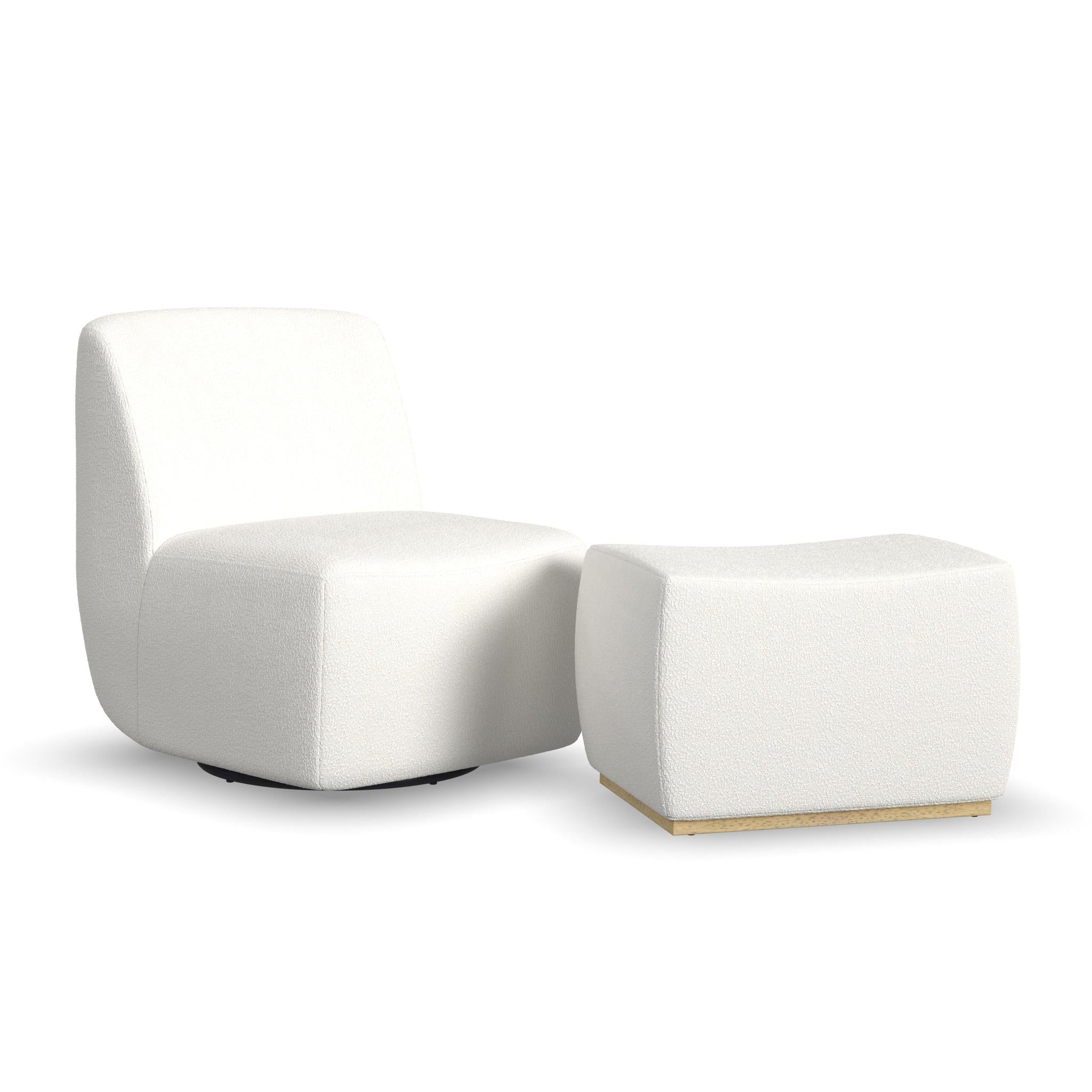 Nico - Swivel Chair & Ottoman - White - Premium 2 Piece Living Room Sets from Homestyles - Just $1622.50! Shop now at brett interiors