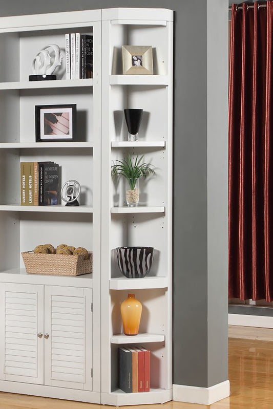 Boca - Outside Corner Bookcase - Cottage White - Premium Corner Bookcases from Parker House - Just $575! Shop now at brett interiors