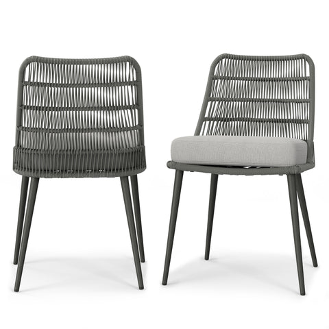 Beachside - Outdoor Dining Chair (Set of 2) - Grey - Premium Chair Sets from Simpli Home - Just $527! Shop now at brett interiors