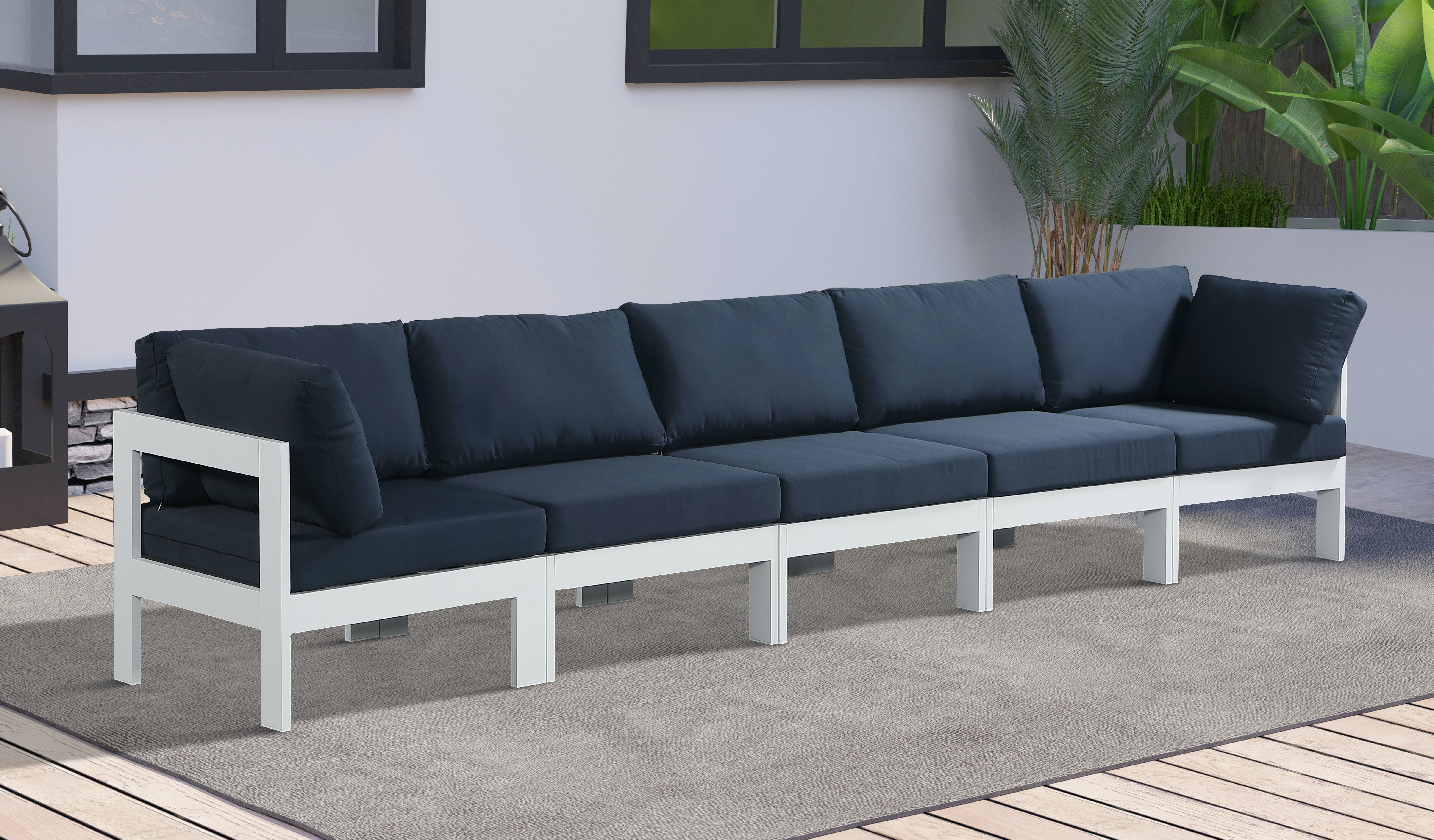 Nizuc - Outdoor Patio Modular Sofa - Navy - Premium Sofas from Meridian Furniture - Just $4512.50! Shop now at brett interiors