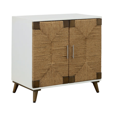 Egret - Two Door Cabinet - White / Jute - Premium Accent Cabinets from Coast2Coast Home - Just $2475! Shop now at brett interiors