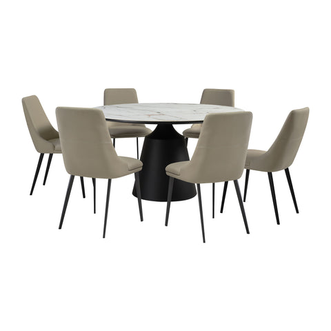 Knox Genesis - Dining Set Stone Top And Chairs - Premium 5 Piece Dining Room Sets from Armen Living - Just $4110! Shop now at brett interiors