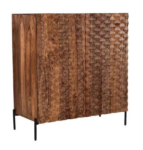 Atwood - Two Door Bar Cabinet - Dillion Sheesham Brown - Premium Wine Cabinets from Coast2Coast Home - Just $4950! Shop now at brett interiors