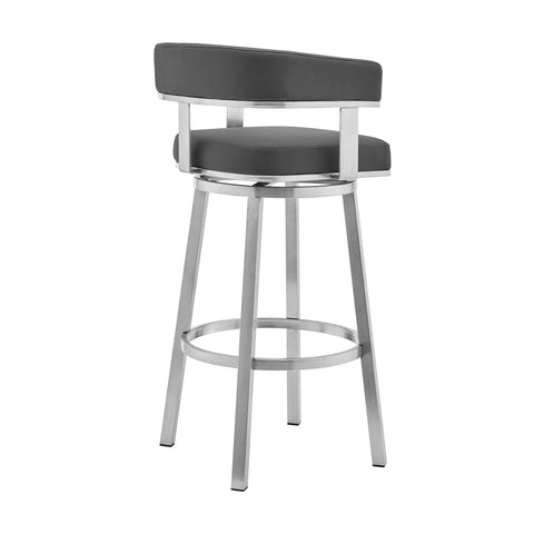 Lorin - Stainless Steel Swivel Bar Stool - Premium Counter Height (24"-27") from Armen Living - Just $410! Shop now at brett interiors