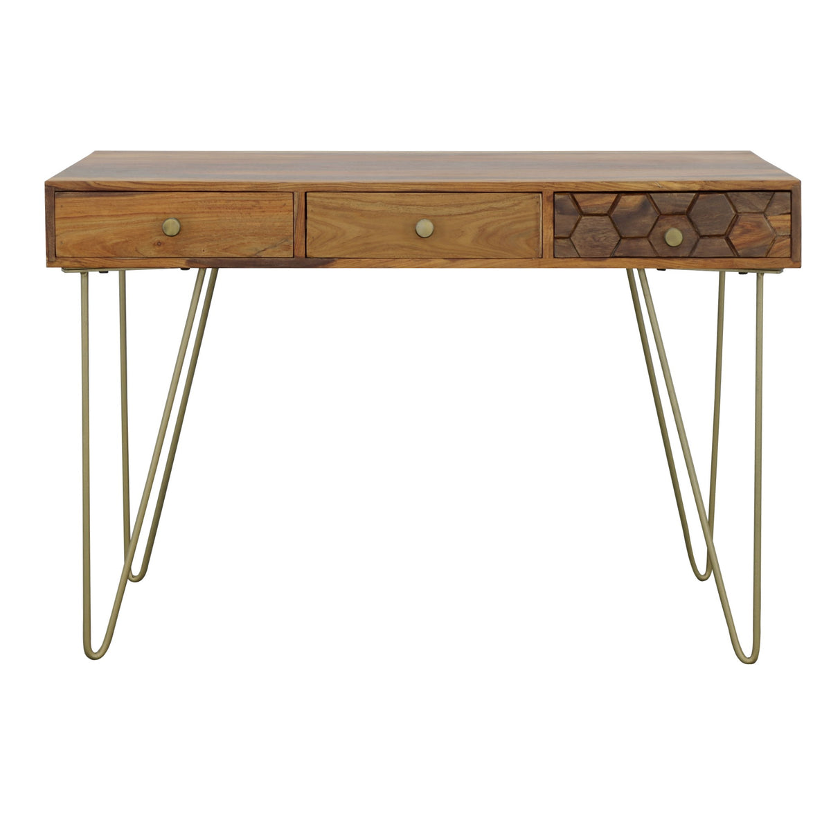 Enzo - Three Drawer Writing Desk - Mora Warm Brown - Premium Writing Desks from Coast2Coast Home - Just $2062.50! Shop now at brett interiors