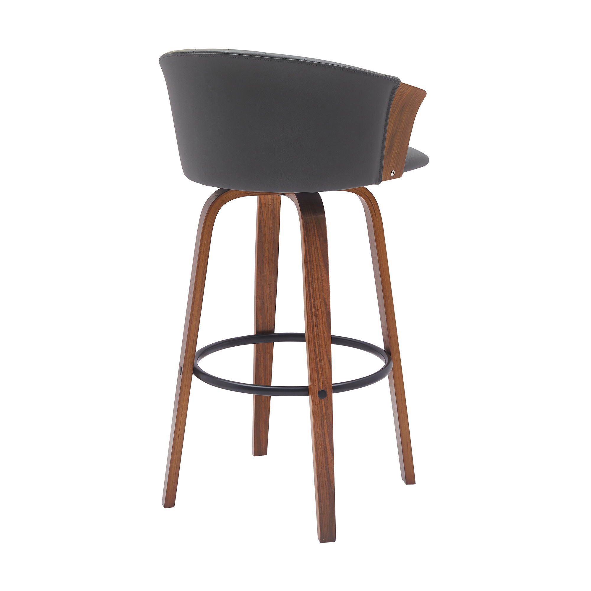 Diana - Swivel Walnut Wood Faux Leather Counter Stool - Premium Counter Height (24"-27") from Armen Living - Just $227.50! Shop now at brett interiors