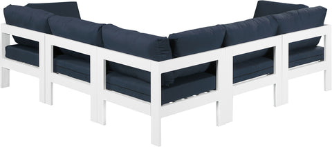 Nizuc - Outdoor Patio Modular Sectional 5 Piece - Navy - Premium Stationary Sectionals from Meridian Furniture - Just $4612.50! Shop now at brett interiors