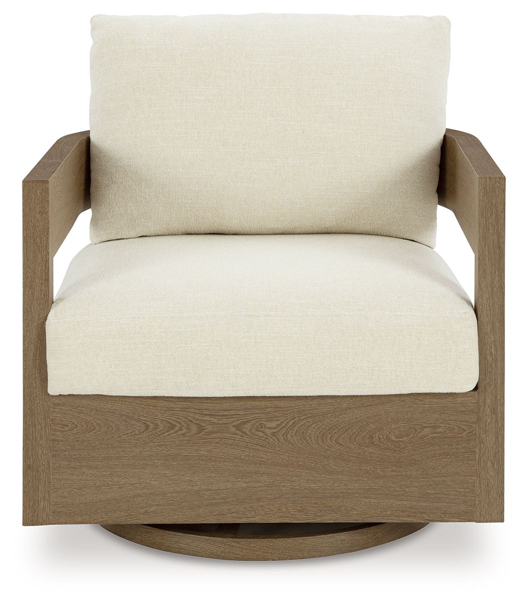 Serene Bay - Dark Brown / White - Swivel Glider Chair With Cushion - Premium Swivel Chairs from Signature Design by Ashley® - Just $1161.88! Shop now at brett interiors