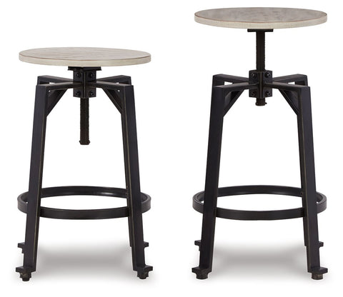 Karisslyn - Whitewash / Black - Swivel Stool (Set of 2) - Premium Stool Sets from Signature Design by Ashley® - Just $231! Shop now at brett interiors