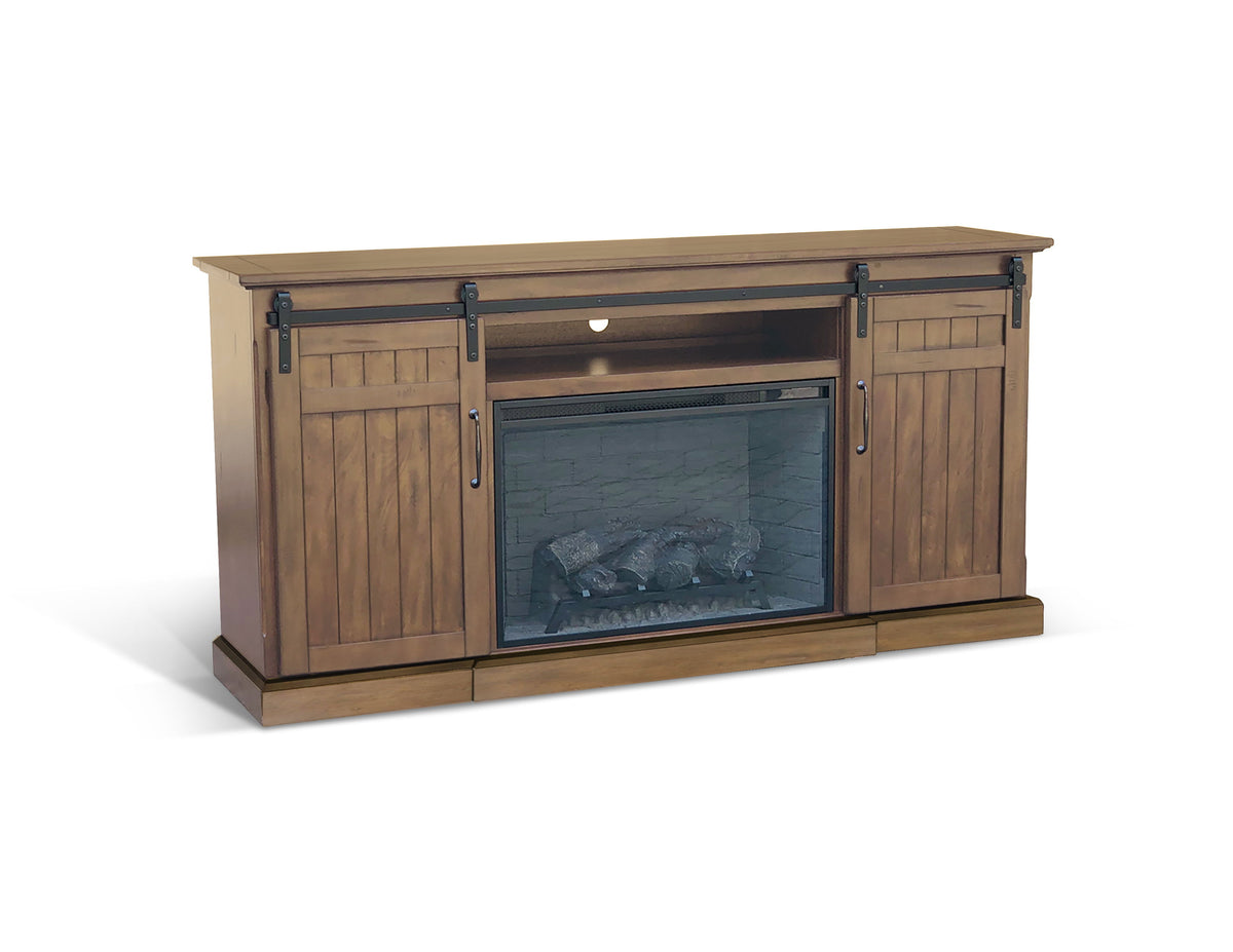 Doe Valley - TV Console With Fireplace Option - Dark Brown - Premium TV Stands from Sunny Designs - Just $1428! Shop now at brett interiors