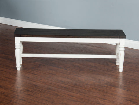 Carriage House - Bench - White / Dark Brown - Premium Dining Benches from Sunny Designs - Just $247! Shop now at brett interiors