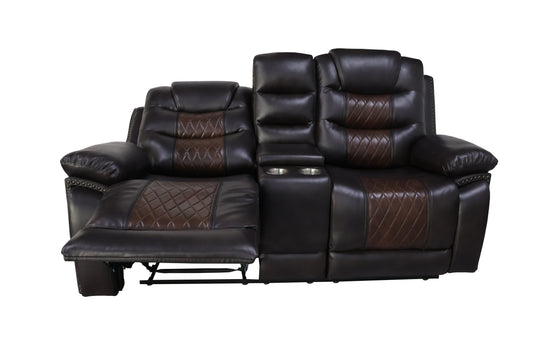 Nikko - Console Loveseat With Power Footrest - Brown - Premium Reclining Loveseats from New Classic - Just $1222.50! Shop now at brett interiors