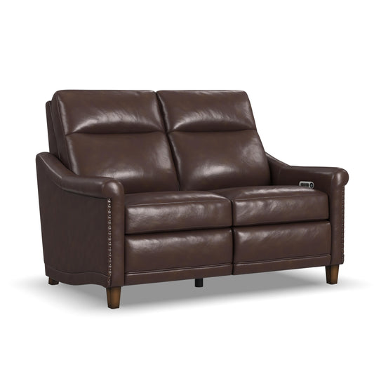 Elizabeth - Power Reclining Loveseat with Power Headrests - Blue - Premium Reclining Loveseats from Flexsteel - Just $3437.50! Shop now at brett interiors