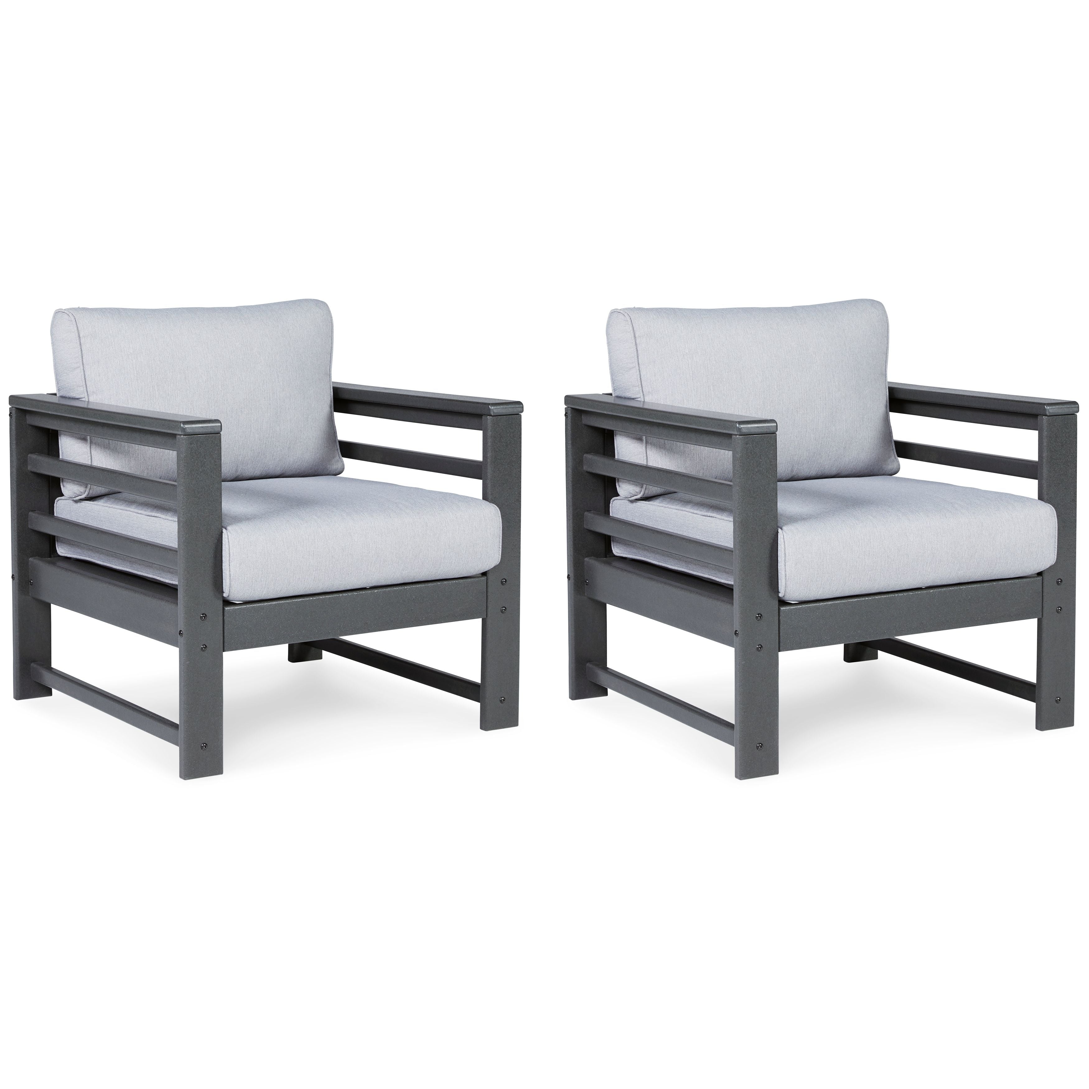 Amora - Charcoal Gray - Lounge Chair W/Cushion (Set of 2) - Premium Chair Sets from Ashley Furniture - Just $1113.75! Shop now at brett interiors