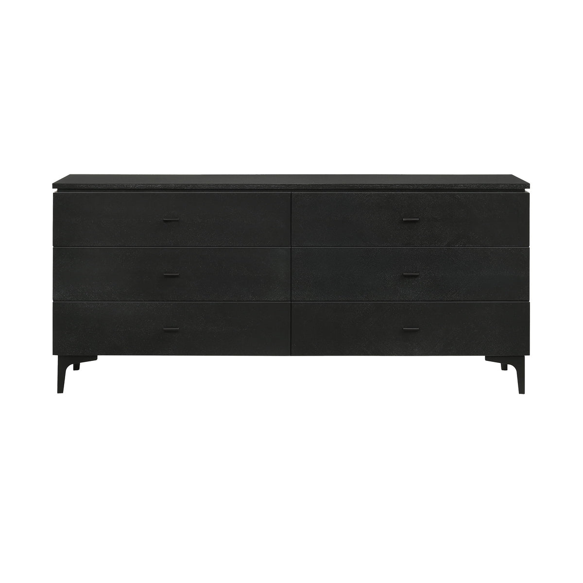 Legend - Veneer 6 Drawer Dresser With Metal Legs - Black Glaze Ash - Premium Dressers from Armen Living - Just $1125! Shop now at brett interiors