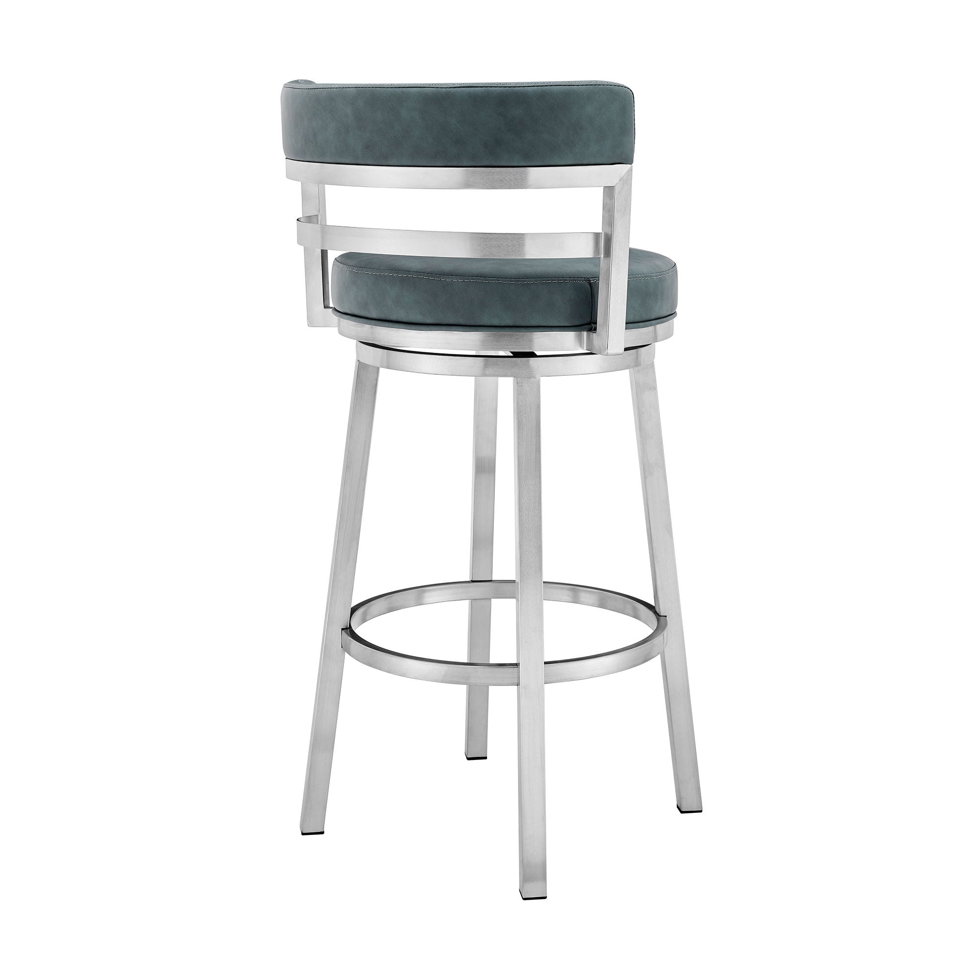 Madrid - Swivel Stainless Steel Bar Stool - Premium Counter Height (24"-27") from Armen Living - Just $415! Shop now at brett interiors