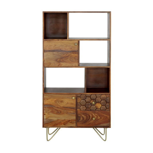 Enzo - Two Door Two Drawer Bookcase - Mora Warm Brown - Premium Standard Bookcases from Coast2Coast Home - Just $3712.50! Shop now at brett interiors