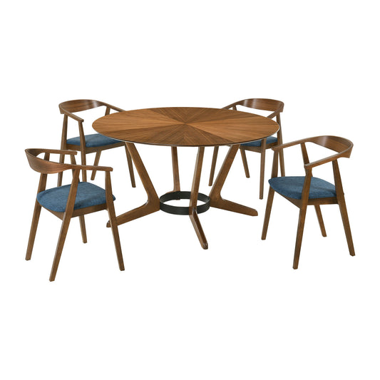 Santana - Round Dining Table Set - Premium 5 Piece Dining Room Sets from Armen Living - Just $1457.50! Shop now at brett interiors