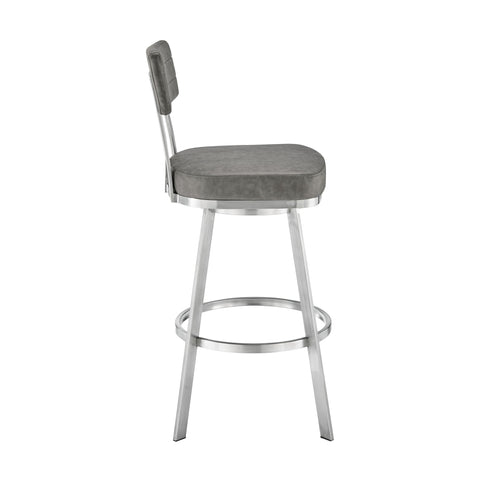 Benjamin - Swivel Stool - Brushed Steel Legs - Premium Counter Height (24"-27") from Armen Living - Just $410! Shop now at brett interiors