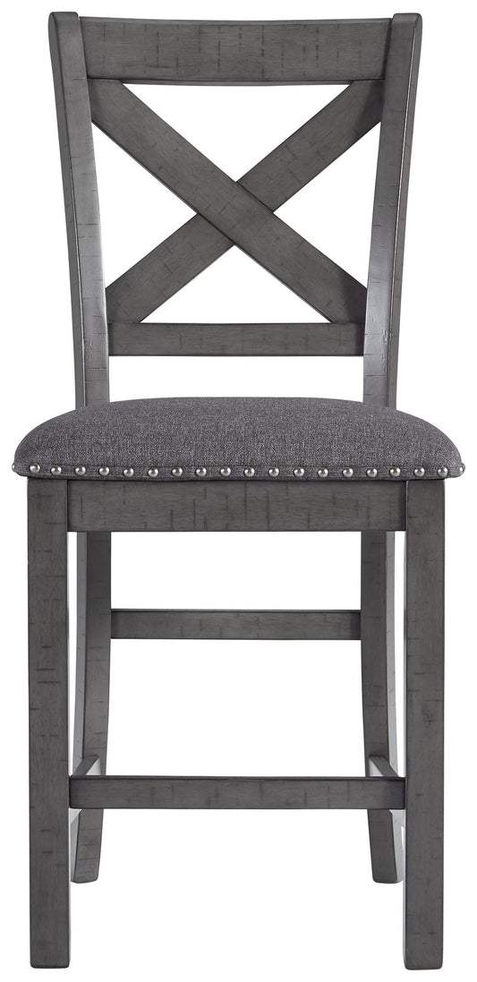 Myshanna - Gray - Upholstered Barstool (Set of 2) - Premium Stool Sets from Signature Design by Ashley® - Just $329.20! Shop now at brett interiors