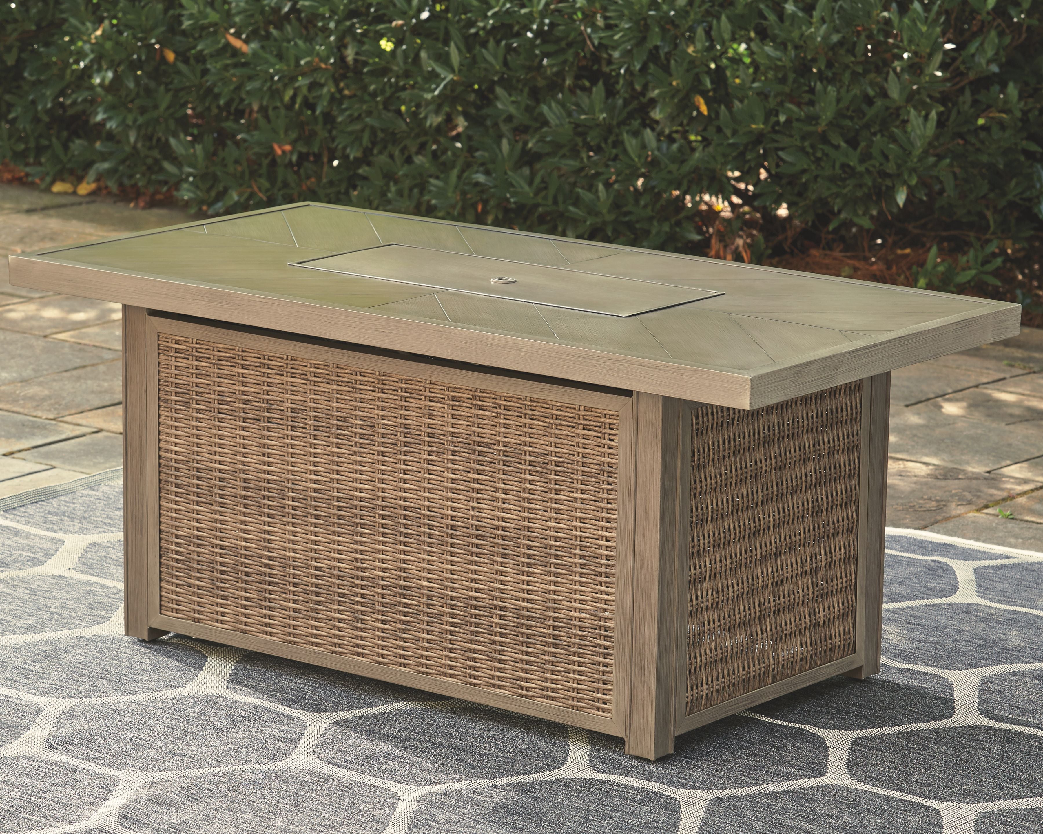 Beachcroft - Rectangular Fire Pit Table - Premium Fire Pits from Ashley Furniture - Just $1910.65! Shop now at brett interiors