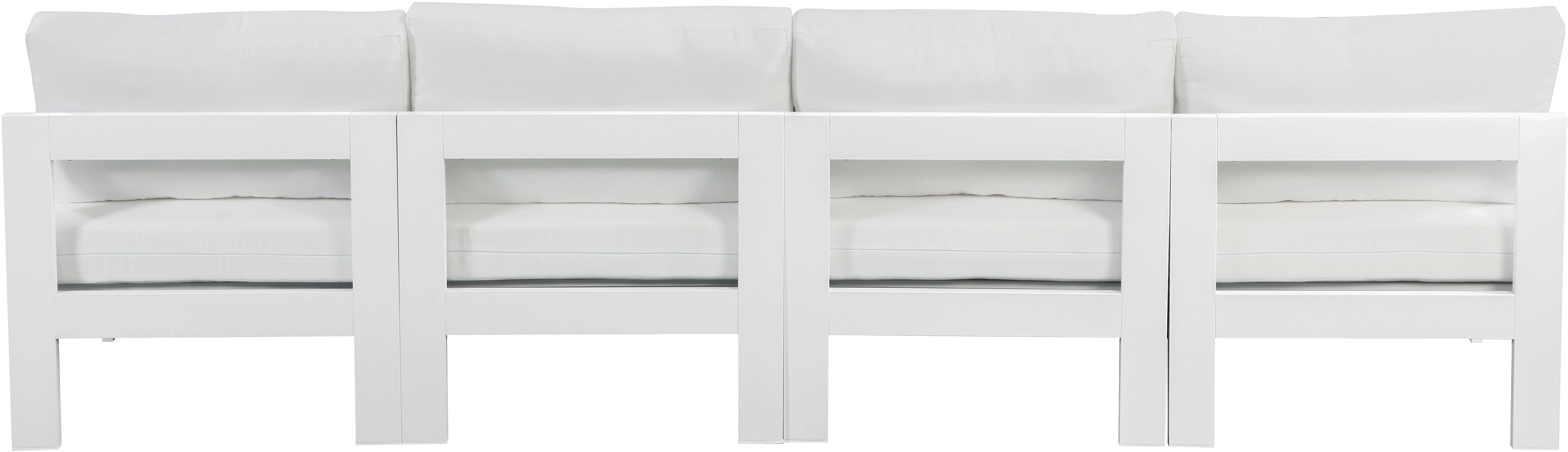 Nizuc - Outdoor Patio Modular Sofa 4 Seats - White - Premium Sofas from Meridian Furniture - Just $3450! Shop now at brett interiors