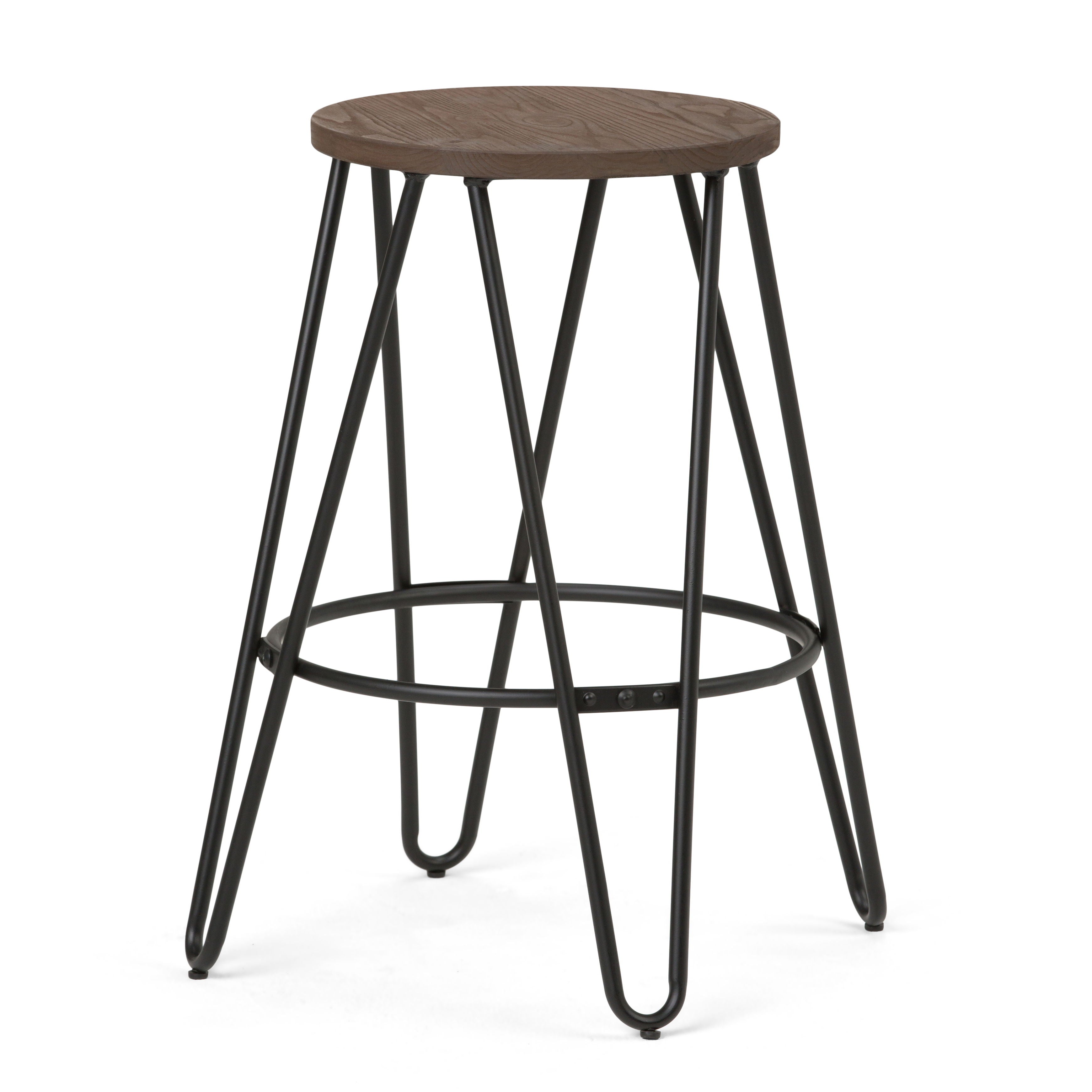 Simeon - Metal Stool with Wood Seat - Premium Counter Height (24"-27") from Simpli Home - Just $82! Shop now at brett interiors