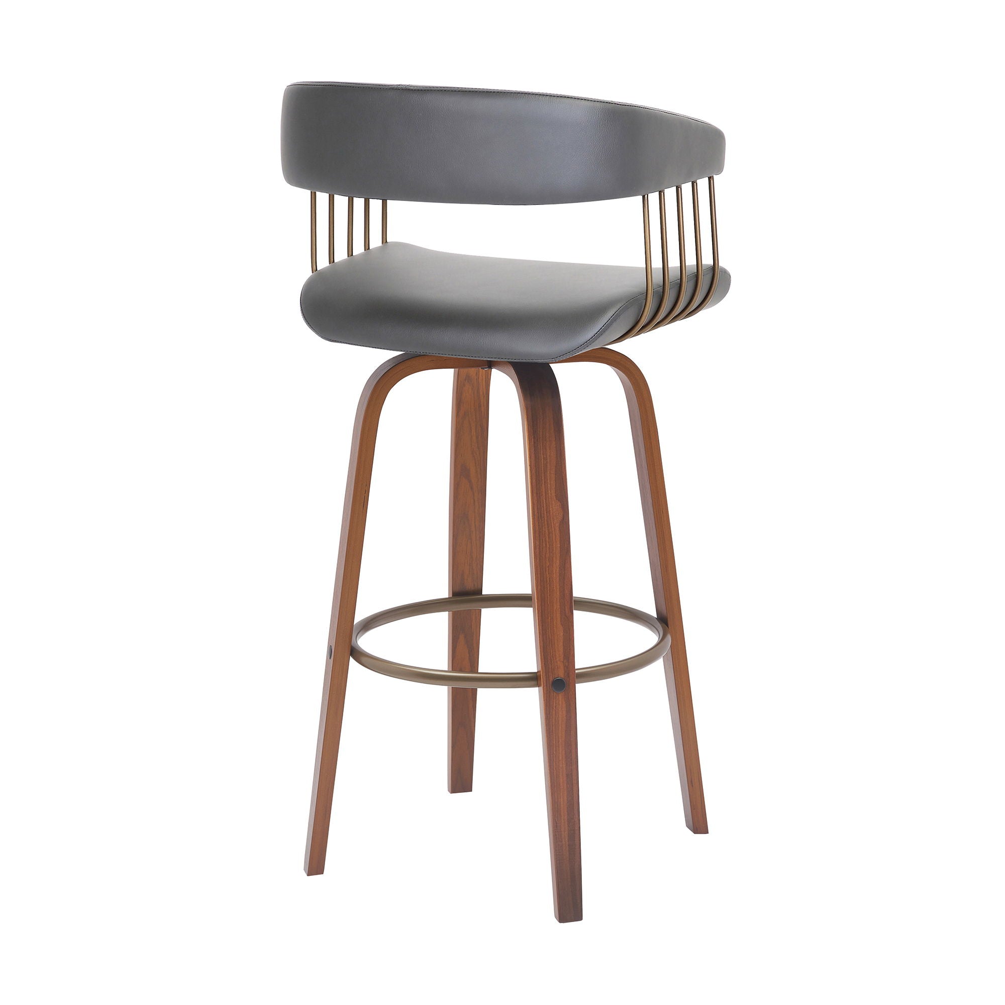 Topanga - Swivel Walnut Wood Stool - Premium Counter Height (24"-27") from Armen Living - Just $230! Shop now at brett interiors