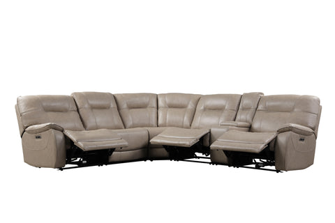 Axel - 6 Modular Piece Power Reclining Sectional with Power Headrests and Entertainment Console - Premium Reclining Sectionals from Parker Living - Just $3122.50! Shop now at brett interiors