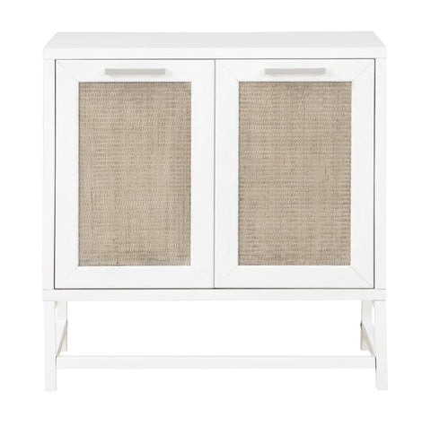 Hawthorne - Two Door Cabinet - White / Rattan - Premium Accent Cabinets from Coast2Coast Home - Just $2062.50! Shop now at brett interiors