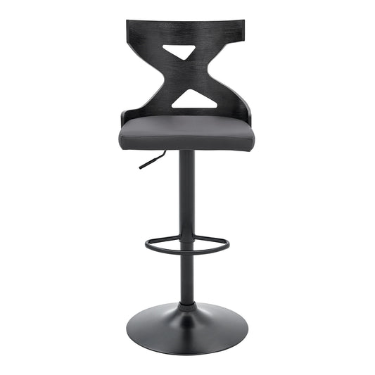 Etienne - Adjustable Swivel Bar Stool - Gray / Black - Premium Adjustable Height from Armen Living - Just $227.50! Shop now at brett interiors