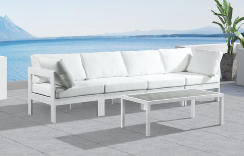 Nizuc - Outdoor Patio Modular Sofa - White - Metal - Premium Sofas from Meridian Furniture - Just $3650! Shop now at brett interiors