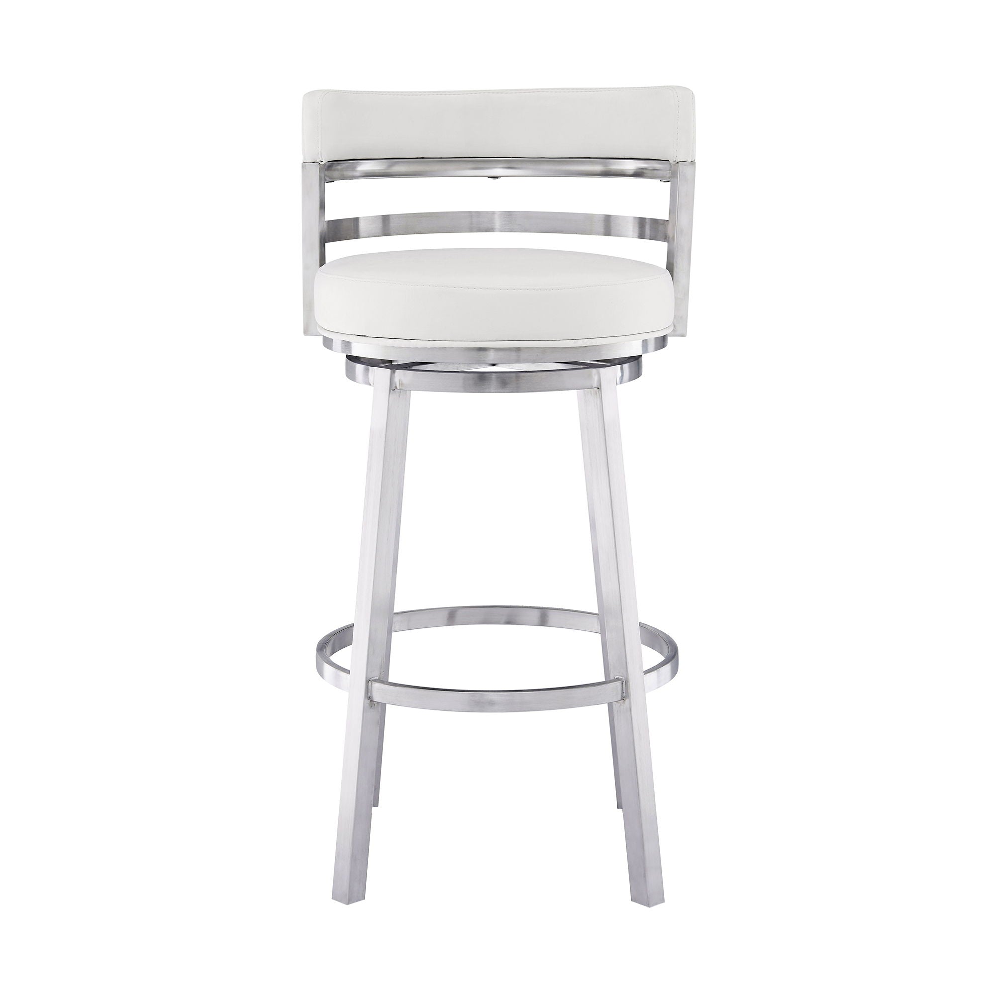 Madrid - Swivel Stainless Steel Bar Stool - Premium Counter Height (24"-27") from Armen Living - Just $415! Shop now at brett interiors