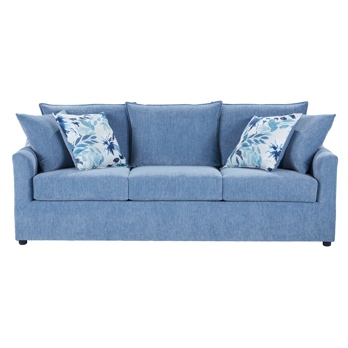 Sylvie - Sofa With 4 Accent Pillows - Slate Blue - Premium Stationary Sofas from New Classic - Just $1097.50! Shop now at brett interiors