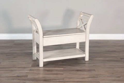 Bayside - Accent Bench With Storage - White - Premium Storage Benches from Sunny Designs - Just $247! Shop now at brett interiors